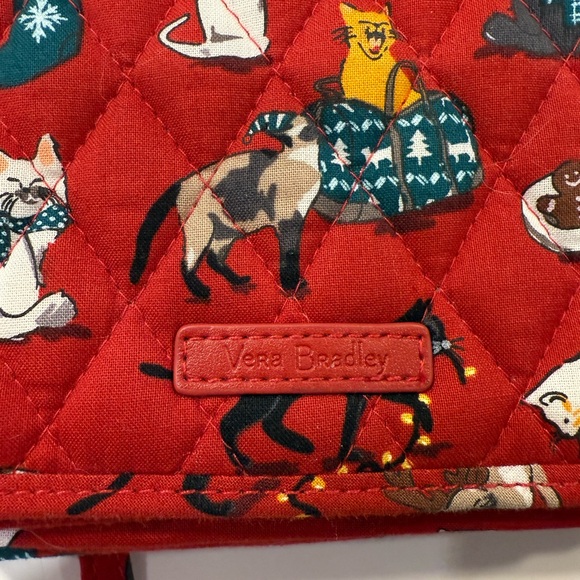 Vera Bradley Red Cat Pattern Crossbody Bag - Picture 2 of 2